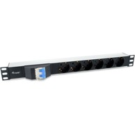 EQUIP Produžetak opreme Steckdosenleiste 19" 1U 6-fach Schuko 1,8 m, crni